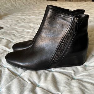 Franco Sarto Black Leather Ankle Boots